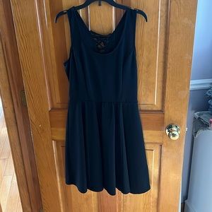 Jessica Simpson Black Mini Dress, Lace Up Back with Cut Out, Size M
